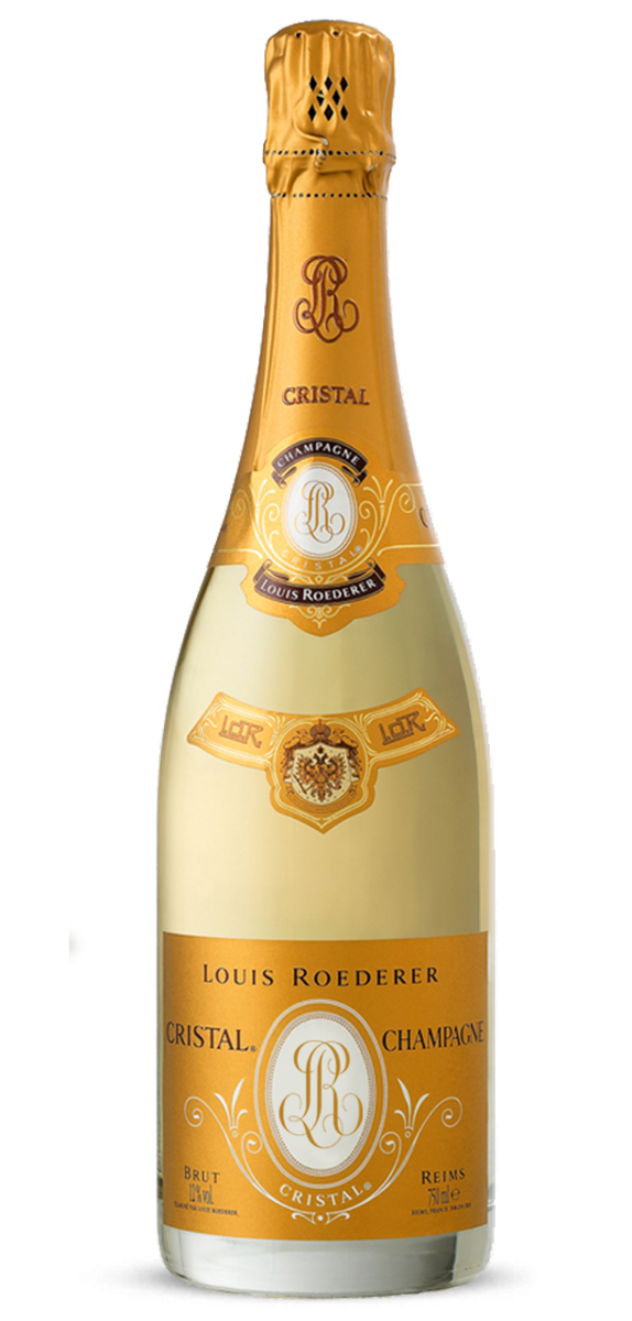 LOUIS ROEDERER CRISTAL 2009 empty champagne wine bottle with case